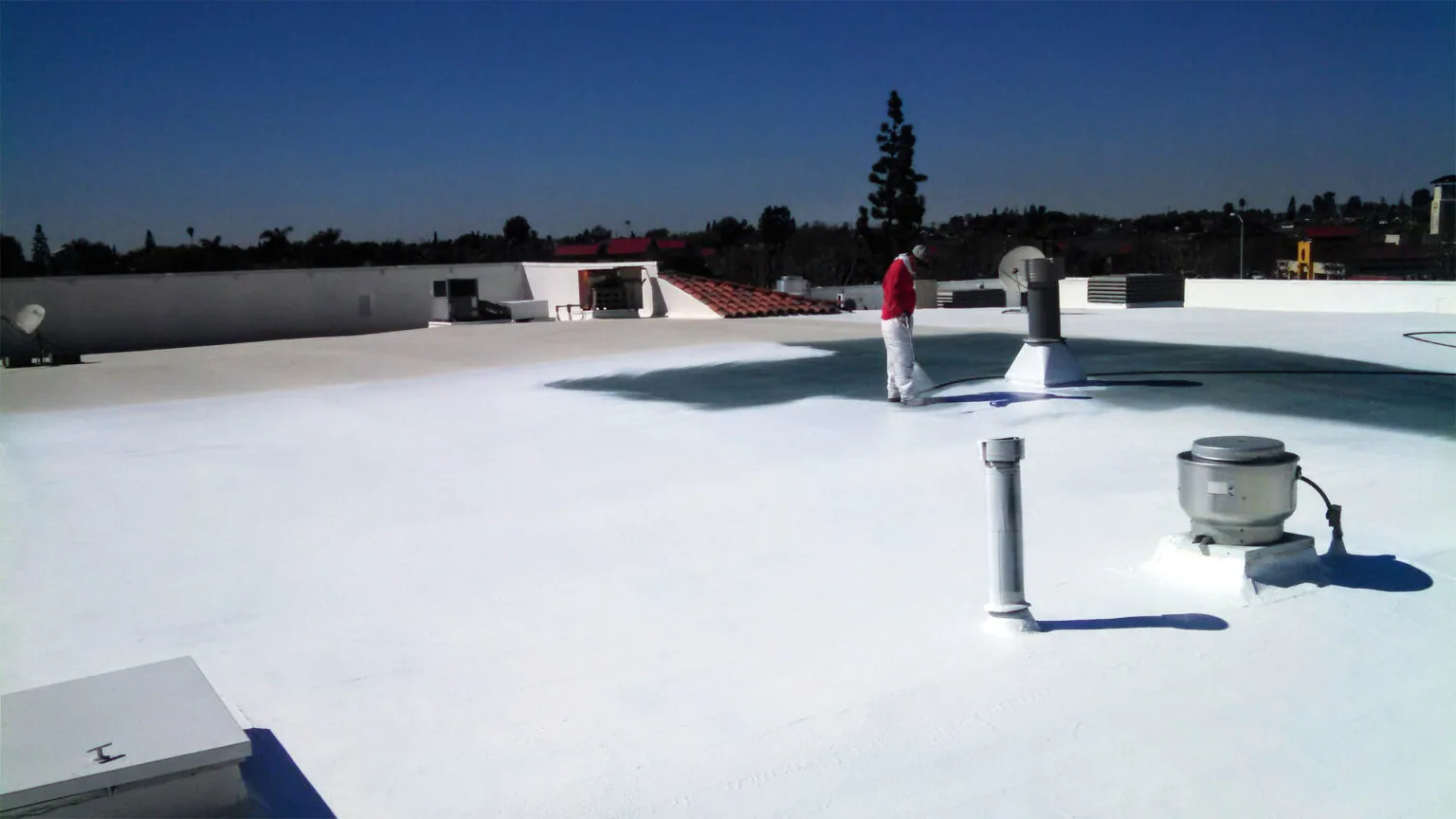 Reflective warehouse roof preparation